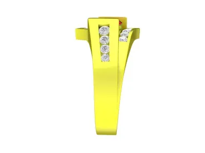 A7481 Korean Style Diamond Men Ring 3D Model 3D print model