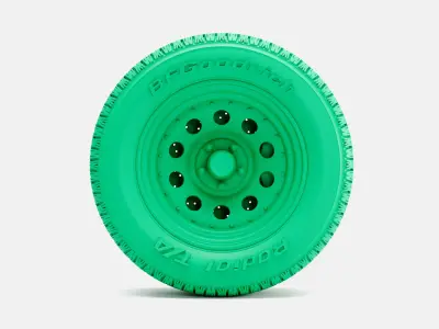 15x7 Gold Nugget Wheel BFGoodrich Radial TA Tire 3D print model