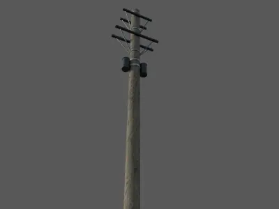 Power Pole 3D model Low-poly 3D model