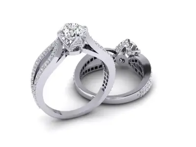 ENGAGEMENT RING ROUND 3D print model