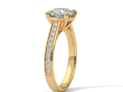 solitaire ring with detail images and 360 render videos 32 3D print model