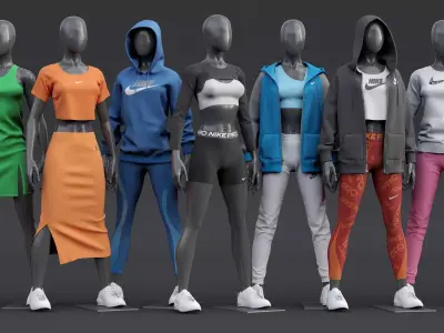 Female Mannequin Nike POSE 2 3D Model Pack