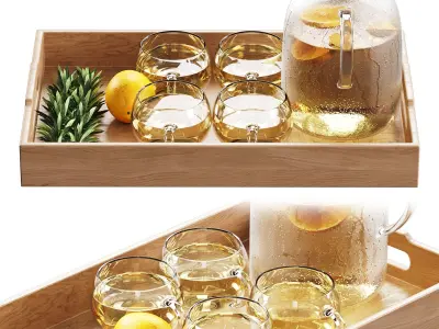Glass decorative set 006 Low-poly 3D model
