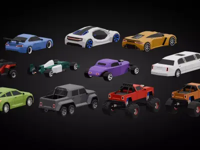 Stylized Lowpoly Cars Vol2 Low-poly 3D model