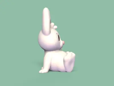Little Sitting Bunny 3D print model
