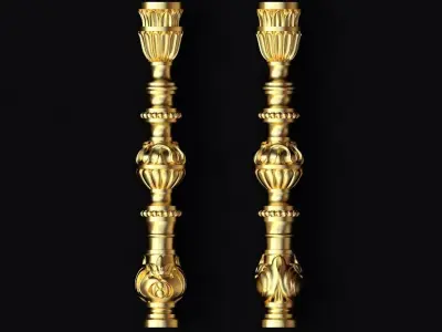 antique baluster 3D model 5