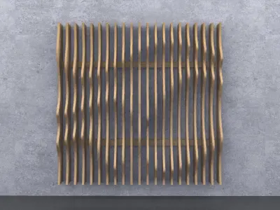 Parametric Wavy Wooden Panels 12 3D model