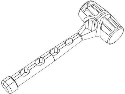 Blue Plastic Peg Hammer 3D print model