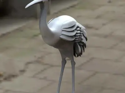 stork sculpture of bird 3D model