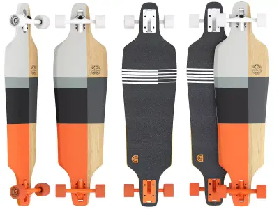 gold coast pressure longboard 3D model