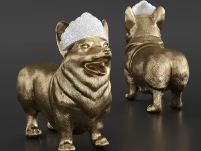Royal Standing Corgi 3D model