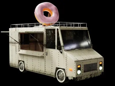 food truck Low-poly 3D model