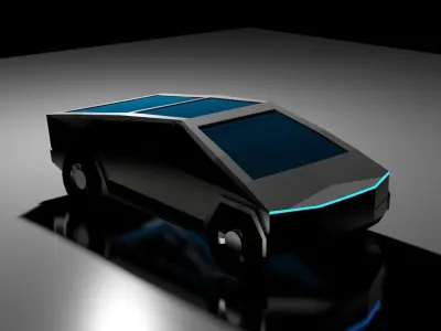 Tesla cyber truck low poly 3D model