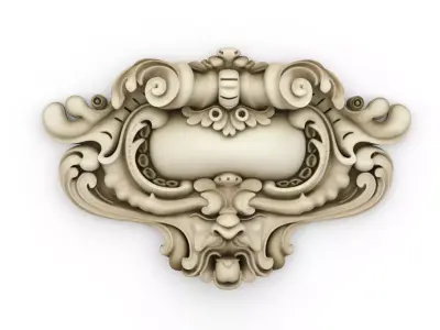 Cartouche classic decorative ornament cnc 3d printing stl 03 3D model