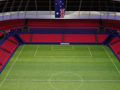 Australia Football Stadium and Interiors Low-poly 3D model
