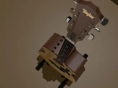 Acoustic Guitar Taylor 114ce  With Stand Low-poly 3D model