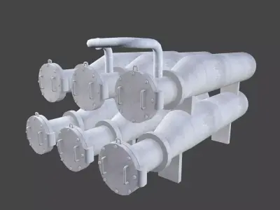 Tube Heat Exchanger Low-poly 3D model