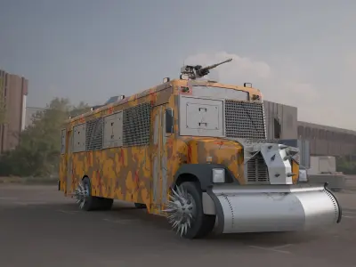 bluebird school bus war 3D model