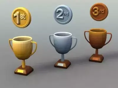 Sports Trophies Low-poly 3D model
