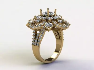 women design ring in Asia for diamond R78 3D model