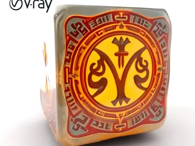 Ornate Glowing Cube Model Pack Low-poly 3D model