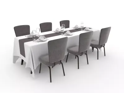 Banquet Table and Chair 149 3D model