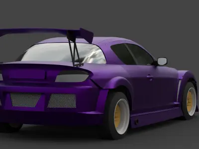 Mazda RX-8 3D Model  High-Quality Detailed Design Low-poly 3D model
