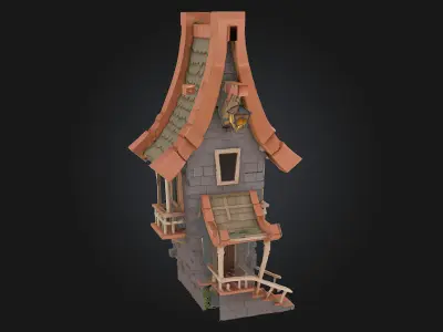 Whimsical Cottage Design 3D model