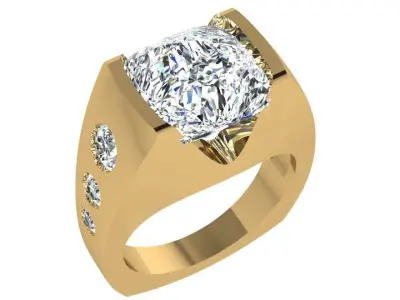 Round Diamond Euro Shank Ring 4533 3D print model