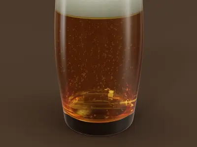 Drink Glass - Beer on Highball Glass 3D model