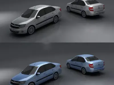 Lada Granta Low-poly 3D model