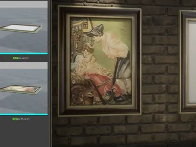 Picture frame -  game ready - VR AR Low-poly 3D model