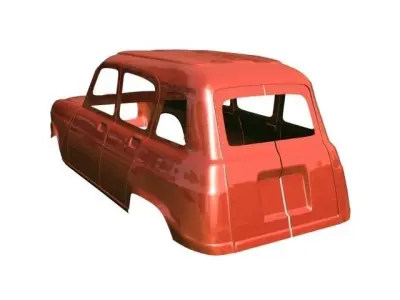 Renault 4 bodywork Free low-poly 3D model