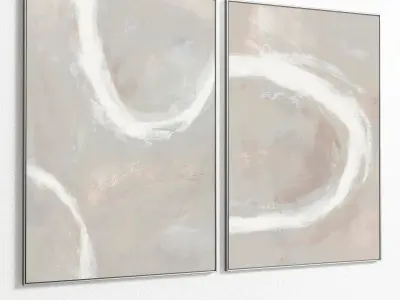 Plaster Two Photo Frame 91 Low-poly 3D model