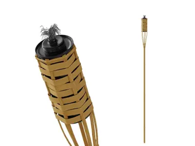 Bungalow torch bamboo BLENDER 3D Model Cycles 3D model