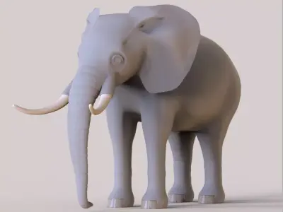 Elephant with tusks 3D model