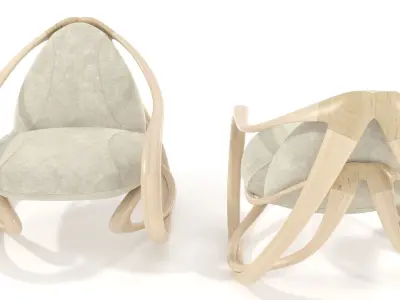 Rocking armchair Move-Lw-LBv 3D model