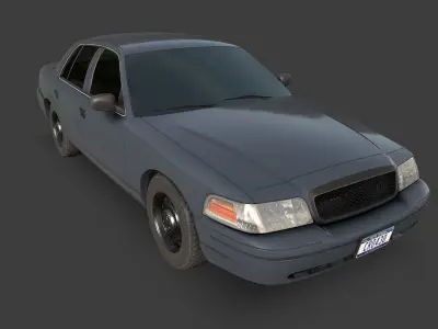 Generic Sedan Low-poly 3D model