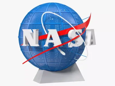 NASA Logo on Globe 3D model
