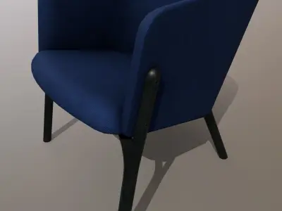 Ton Split Lounge ArmChair Velvet Design PBR - Lumion - UE4 Low-poly 3D model