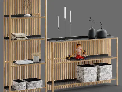 Decor Rack with decor Set 95 3D model