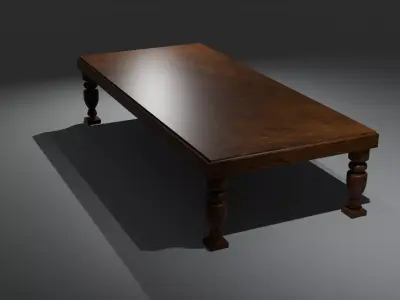 Wood table Free 3D model