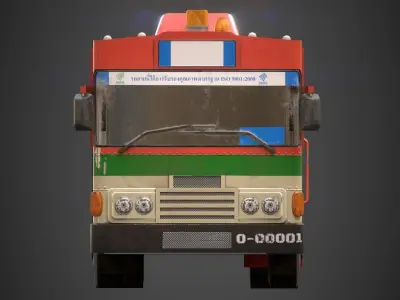 Thai Bus Low-poly 3D model
