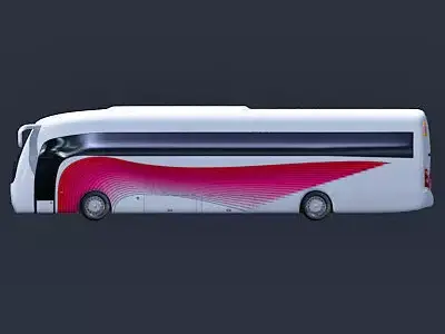 White Pink Bus 4 3D model