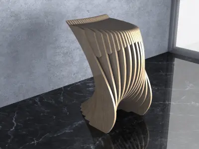 Parametric Wavy Wooden Furniture 24 - CNC files for cutting 3D model