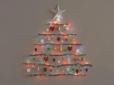 Christmas Wall Tree Decor 3D model