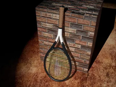 Tennis Racket Low-poly 3D model