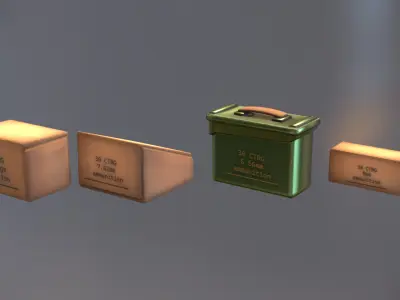 Paint Poly - Ammunition - Game Ready Low-poly 3D model