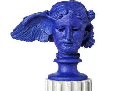 Hypnos head sculpture blue 3D model