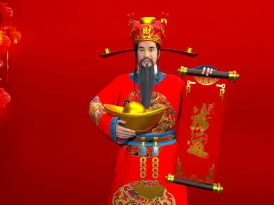 the God of Wealth Low-poly 3D model